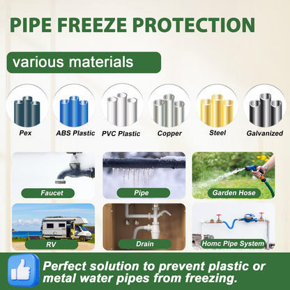 HEATIT Self Regulating Heating Cable Roof Deicing and Pipe freeze Protection Pipe Heat Cable for Metal And Plastic Pipes ETL Certified 120V 110FT