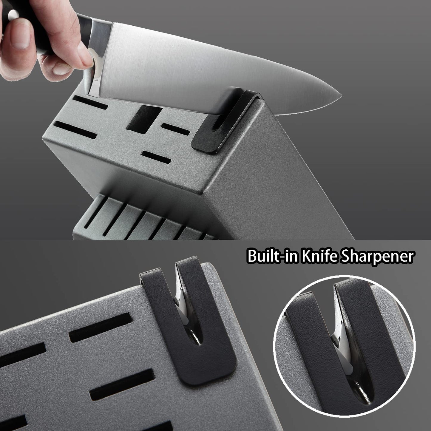 McCook® Knife Sets,German Stainless Steel Kitchen Knife Block Set with Built-in Sharpener