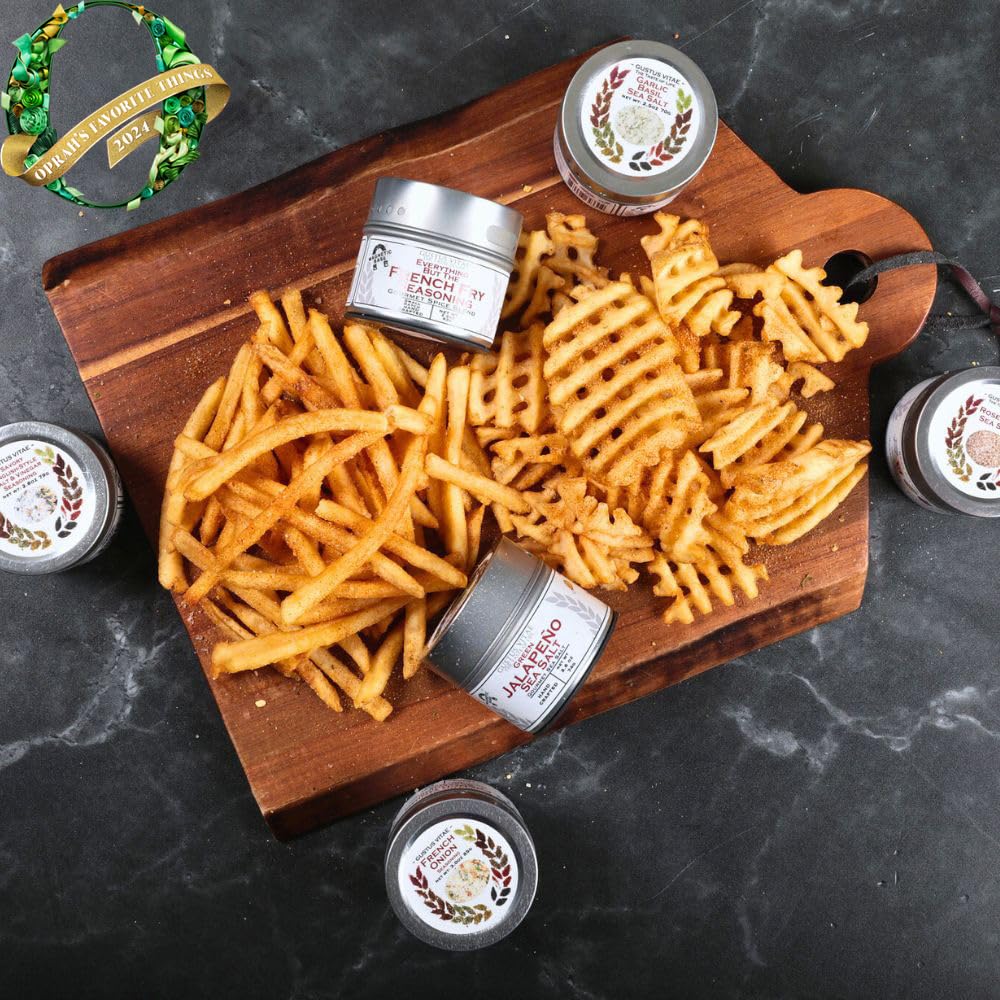 Gourmet French Fry Seasoning Set - Six Pack | Authentic Small Batch Seasoning Mixes | 6 Gourmet All Natural Spice Blends - French Fries Are Just The Beginning | Hand Packed, Non GMO | Sustainably Sourced, Made in USA | Artisanal Spice Blends, Marinades, a