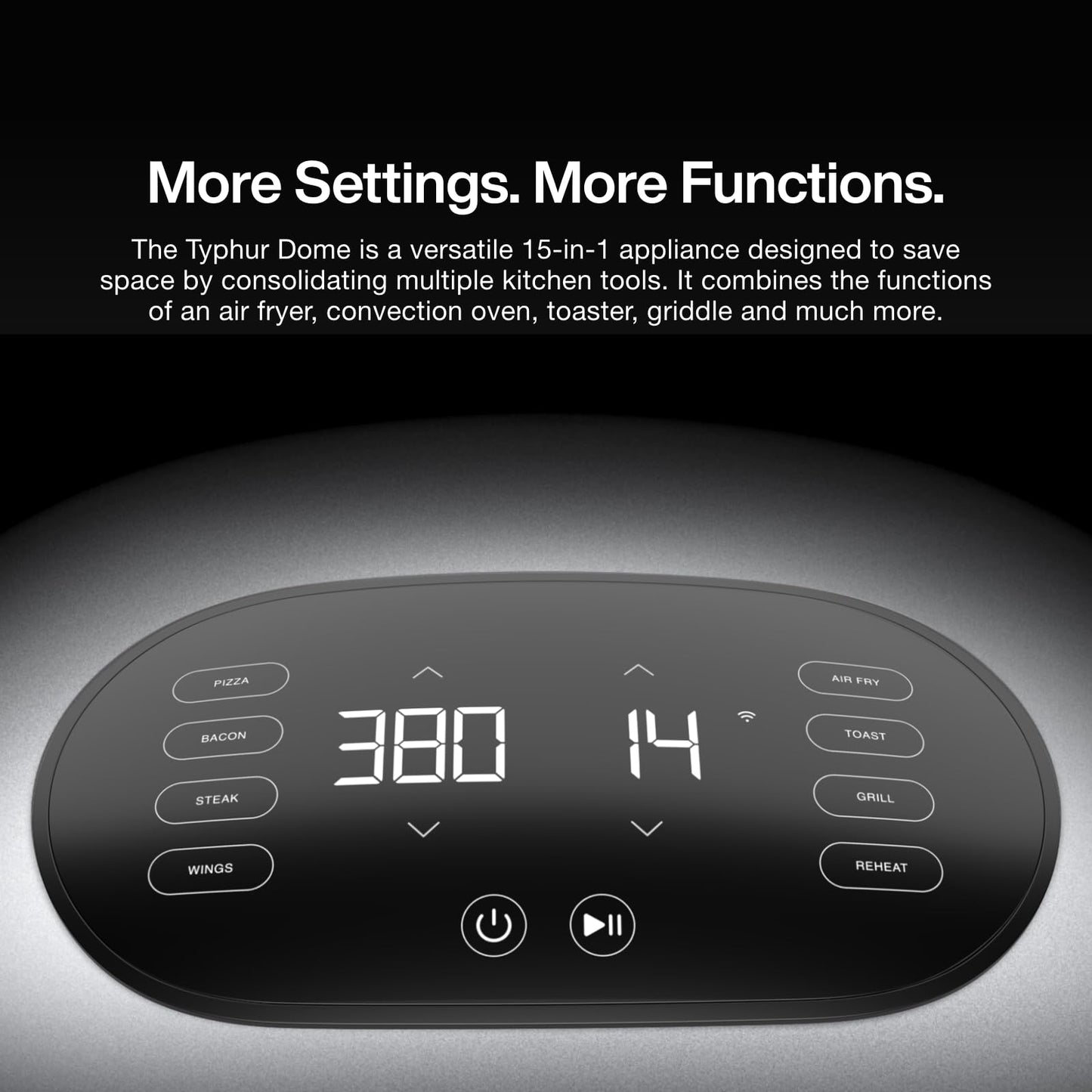 Typhur Dome 2 Air Fryer, Extra Large Airfryer with Superior Airflow, Self-cleaning Smart Digital Fryer with PFAS free Basket for Quick Easy Meals, Up to 32 Chicken Wings Capacity [New Version]