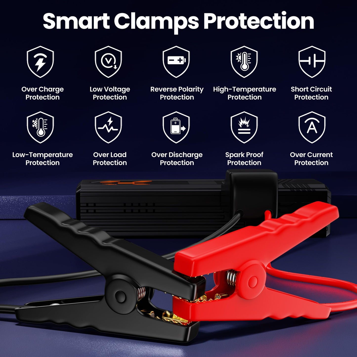 Jump Starter with Air Compressor, 3000A Car Jumper Starter Battery Pack with 150PSI Tire Inflator, 12V Portable Jump Box for Car Charger Battery Booster with LCD Display (Up 9L Gas/8L Diesel Engine)