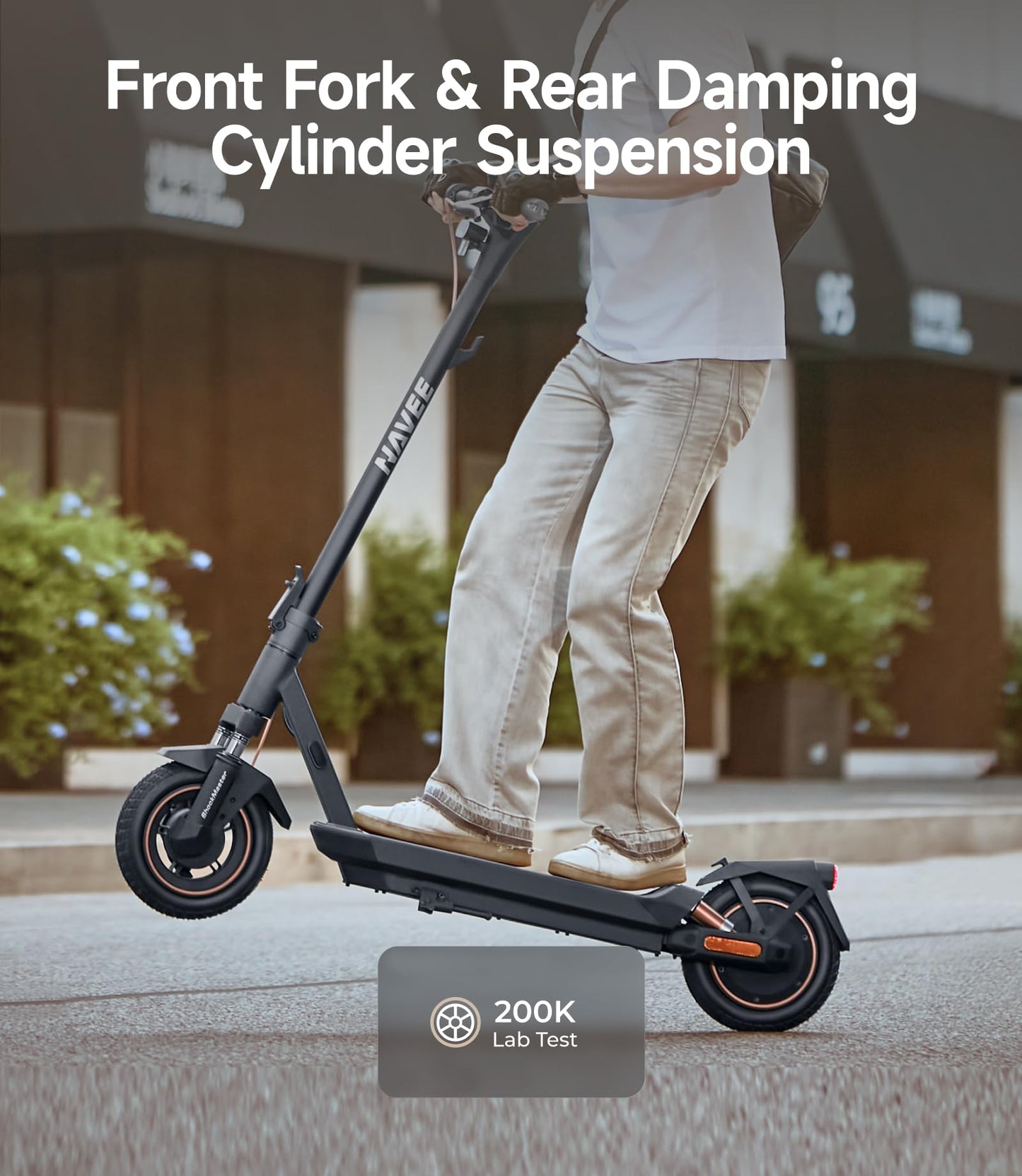 NAVEE GT3 Electric-Scooter-Adults, e Scooter, Fast 20 Mph, 700w 500w Motor with Suspension, Long Range 30 Miles, 10 inch Tires All Terrain, Foldable for Commuter Men Adult Teens Students Heavy Duty