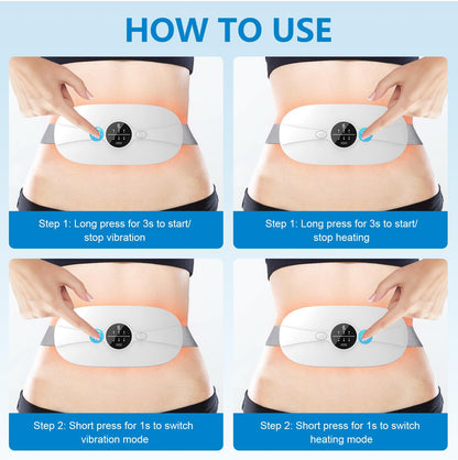 Heating Pad for Period Cramps, 3 Heat Levels and 3 Massage Modes, Portable Heated Pad for Menstrual Cramps Relief, Electric Heat Belt Gifts for Her, Cordless Back Belly Heated Belt for Women and Girl