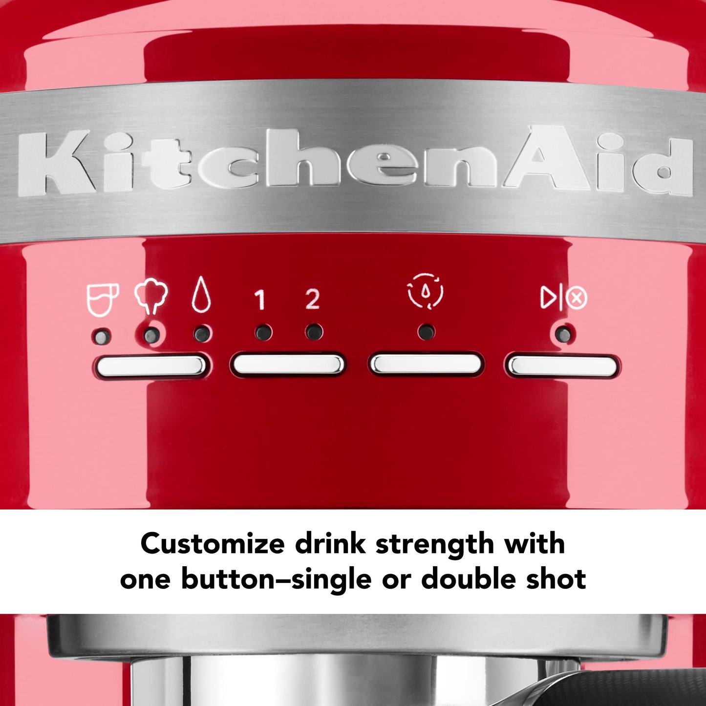 KitchenAid Metal Semi-Automatic Espresso Machine - KES6503, Empire Red