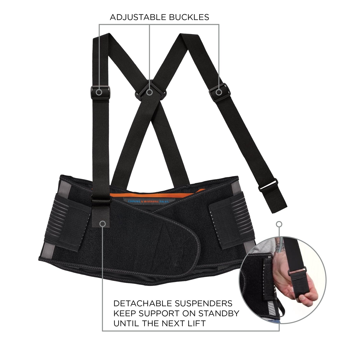 Ergodyne Proflex 1675 Back Support Brace Belt with Warming and Cooling Pack