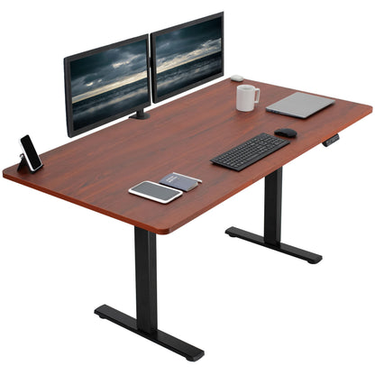 VIVO Electric 71 x 36 in Standing Desk, Memory Height Adjustment, 1B Series, Dark Walnut Top Black Frame, DESK-KIT-1B7D-36