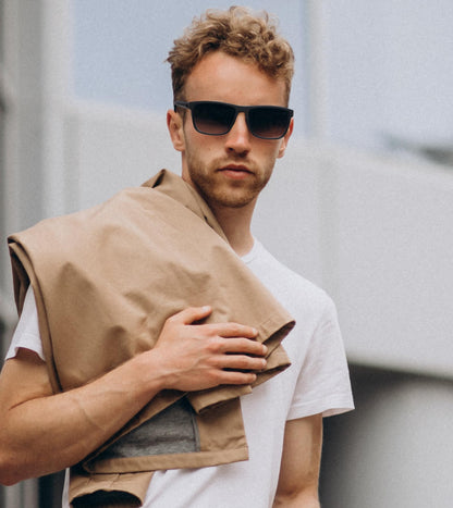 CIFOYA Polarized Sunglasses for Men Women, Square Sun Glasses for Driving Fishing Golf Lightweight Fashion Square Sun Glasses 100% UV400 Protection 3 Packs (Black/Ice Blue/Orange)