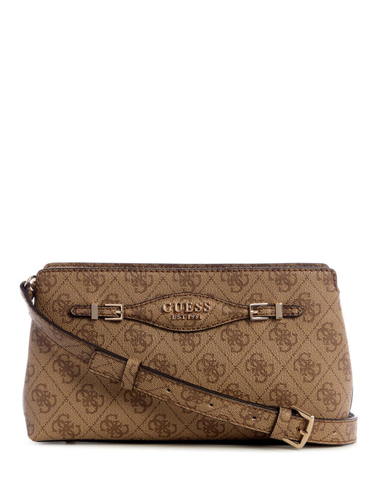 GUESS Katya Crossbody Top Zip, Latte Logo