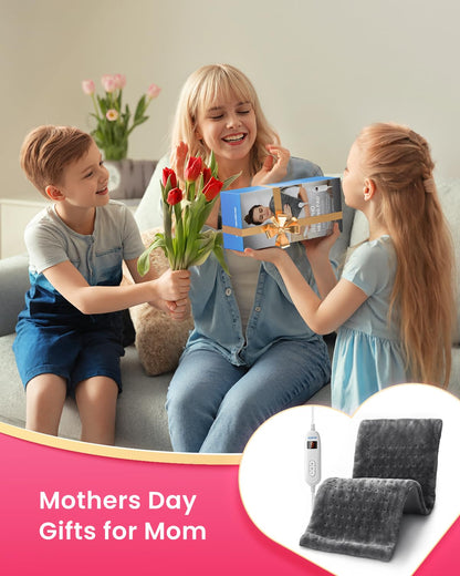 Fathers Day Dad Gifts, RENPHO Heating Pad for Back Pain Relief & Period Cramps, FSA HSA Eligible, 12" x24‘’ Electric Heat Pad for Neck and Shoulder, Birthday Gifts for Men, ETL Certified (Gray)