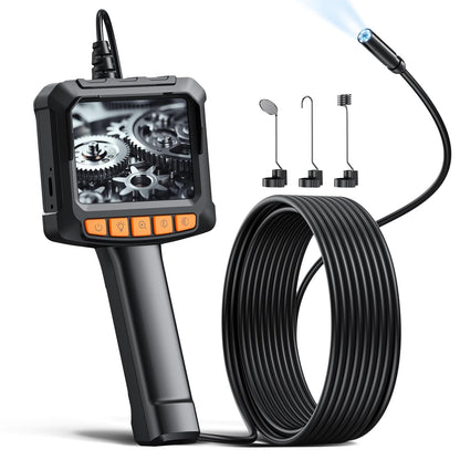 Endoscope Camera with Light, 1920P Inspection Camera, with 2.4-inch Color Display Borescope, Waterproof Industrial Borescope with 8 Adjustable LED Lights, 16.5ft Semi-Rigid Cable Sewer Camera