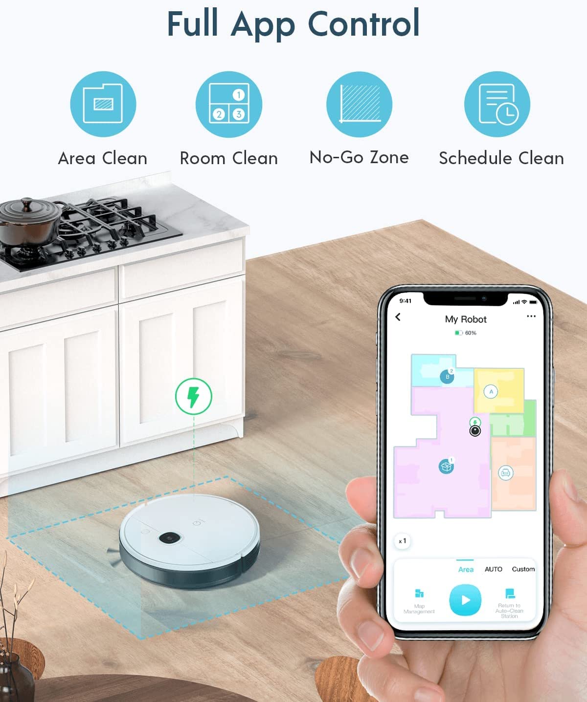 Yeedi vac x Robot Vacuum - Ultra-Slim Design, Powerful 3000Pa Suction, Carpet Detection, Smart Mapping - Ideal for Carpet, Hard Floor Cleaning, Pets - Alexa Compatible, Wi-Fi Connected