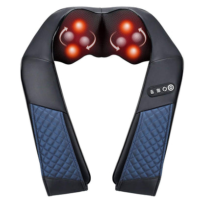 EAshuhe Neck and Shoulder Massager with Heat Shiatsu Back Massage Pillow with 3D Deep Tissue Kneading for Foot, Legs, Body Muscle - Use at Home, Office & Car