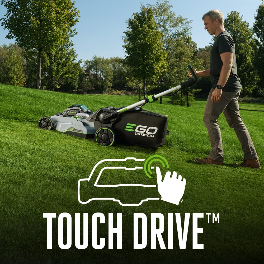 EGO Power+ LM2135SP 56-Volt 21-Inch Select Cut Self-Propelled Cordless Lawn Mower with Touch Drive Technology, 7.5Ah Battery, Rapid Charger Included Plus Extra BA2800T 5.0Ah Battery