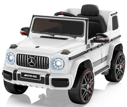 ANPABO Licensed Mercedes-Benz G63 Car for Kids, 12V Ride on Car w/Parent Remote Control, LED Headlights, Music Player & Horn, Soft Start, Low Battery Prompt, Kids Electric Car, White