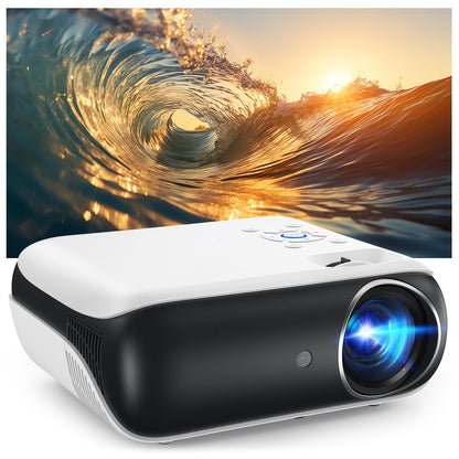 HAPPRUN Projector, Native 1080P Bluetooth Projector, Portable Outdoor Movie Projector, Full HD Mini Projector with Speaker for Home Bedroom, Compatible with Smartphone,HDMI,USB,AV,Fire Stick,PS5