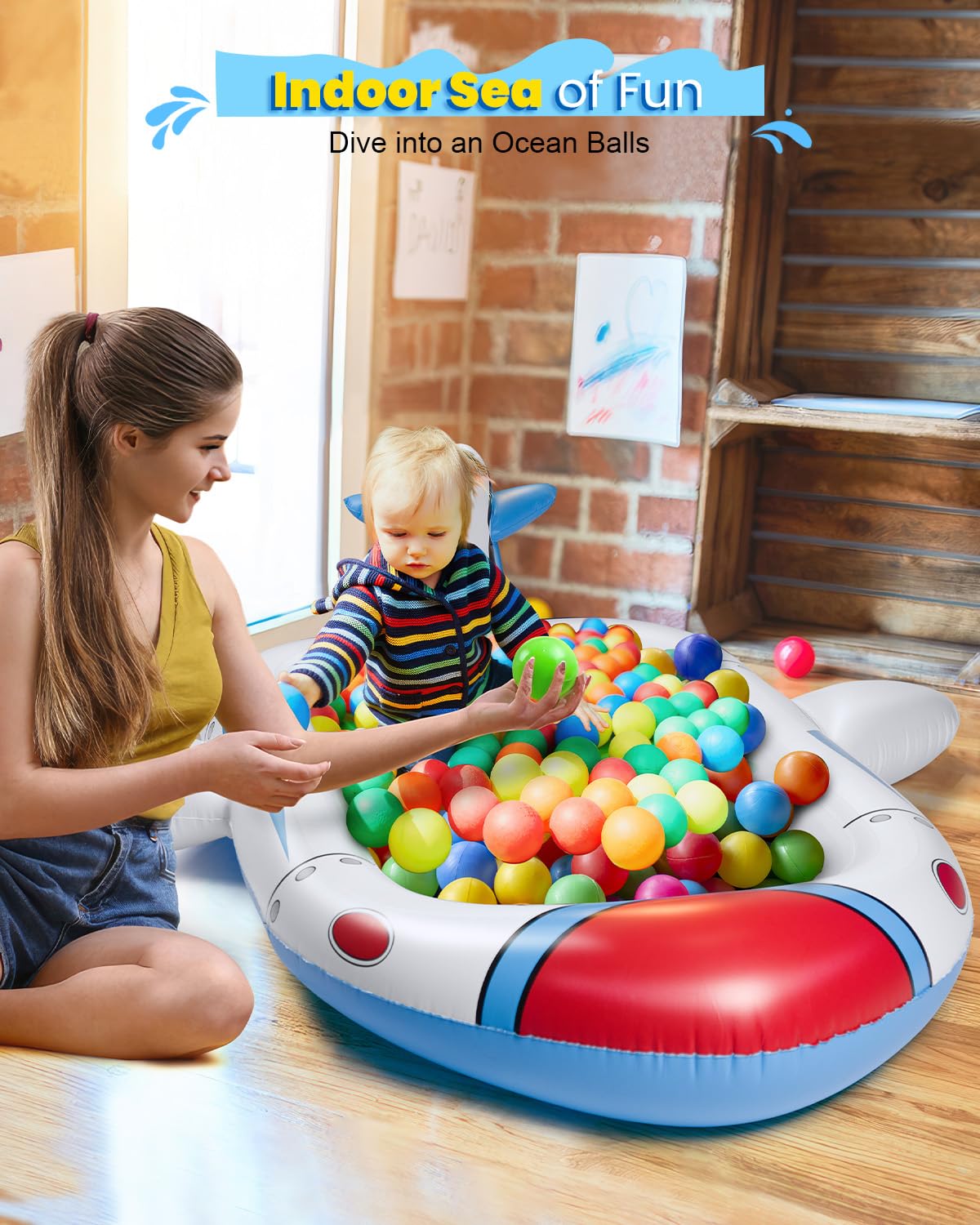 Kiddie Pool for Toddlers, Splash Pad for Kids Ages 4-8, 68" Inflatable 3-in-1 Swimming Pool for Kids, Backyard and Outside Sprinkler Play Mat Wading Pool for 3 4 5 6 Year Old Kids