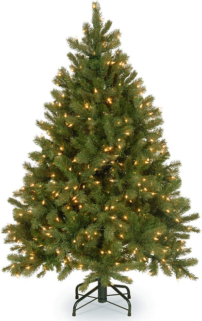 National Tree Company 4.5 ft Pre-Lit Downswept Douglas Fir Artificial Christmas Tree, 450 Clear Lights, 525 Tips, Includes Stand, Green