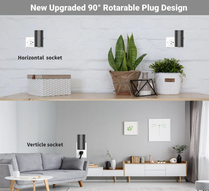 TSEXES 4 Pack LED Night Light Plug in, Dusk to Dawn Sensor,5-300LM Adjustable Brightness, Soft White 3000K,Dimmable Night Lights for Kitchen,Hallway Bedroom,Stairs