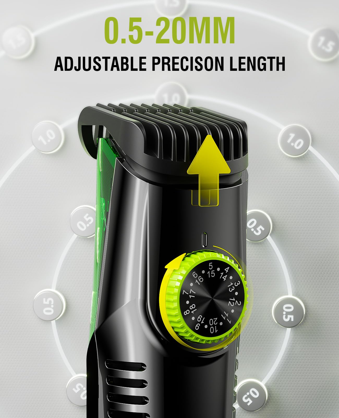 SHPAVVER Beard Trimmer for Men: Vacuum Mustache Trimmer IPX7 Waterproof- Rechargeable Electric Beard Cutting Kit with Adjustable Length Comb- Built-in Vacuum for Sideburns, Stubble