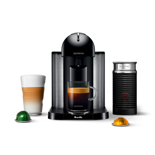 Nespresso Vertuo Coffee and Espresso Maker by Breville, Matte Black with Aeroccino Milk Frother