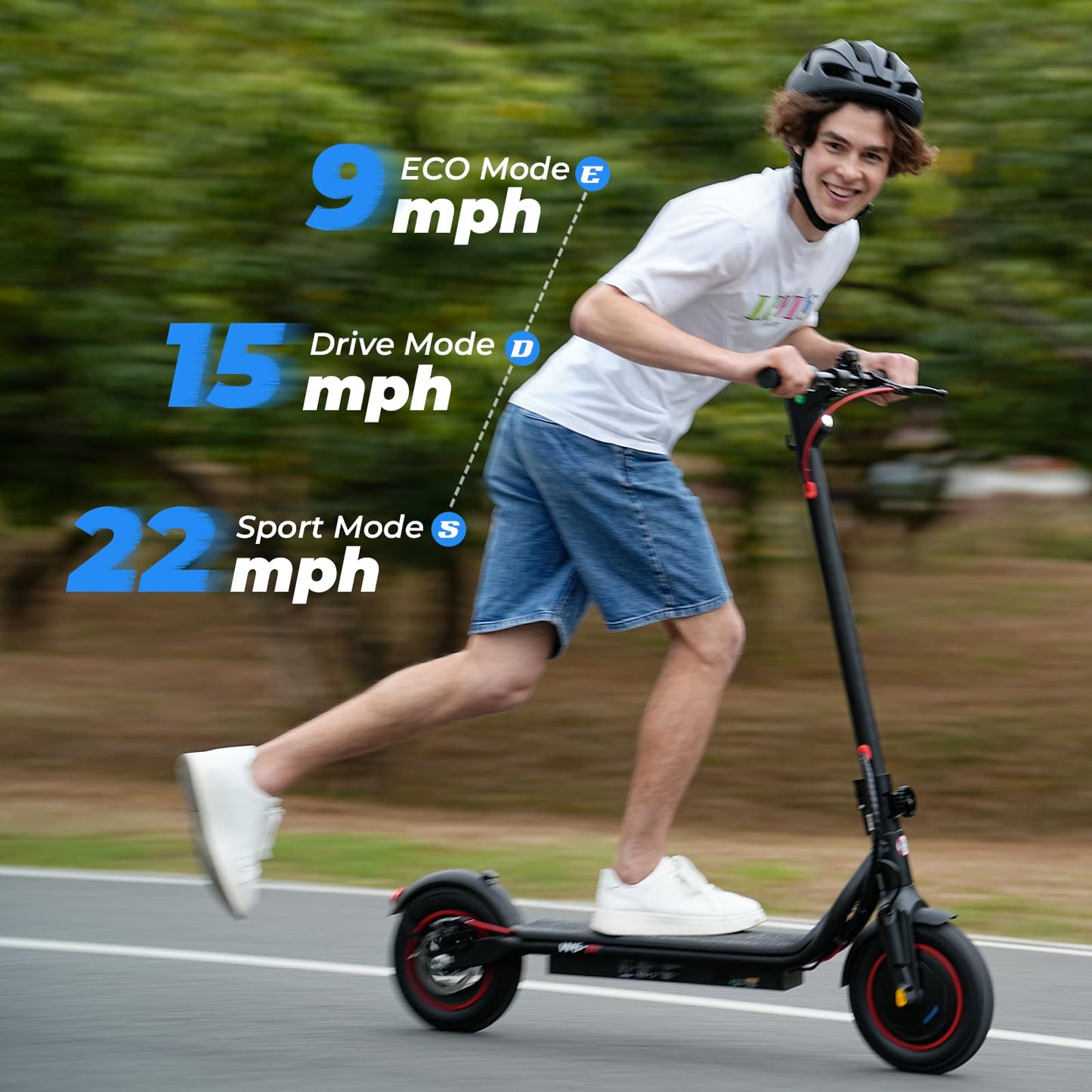 Escoone Electric Scooter for Adults, 500W Powerful Motor, 22 MPH Top Speed & 23 Miles Long Range, 10" Pneumatic Tires, Foldable E Scooter for Commuting with Double Braking System and Cruise Control