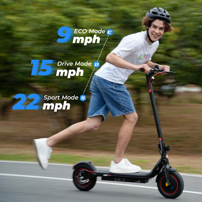 Escoone Electric Scooter for Adults, 500W Powerful Motor, 22 MPH Top Speed & 23 Miles Long Range, 10" Pneumatic Tires, Foldable E Scooter for Commuting with Double Braking System and Cruise Control