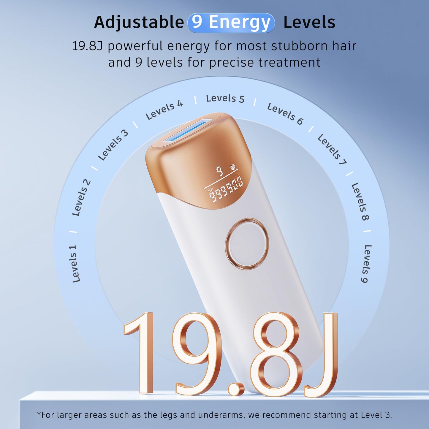 Laser Hair Removal Ubroo IPL Hair Removal Device with 5℃ Ice Cooling,Painless Laser Hair Removal for Women and Men,Full Body Use for Legs,Bikini,Armpits (Gold)