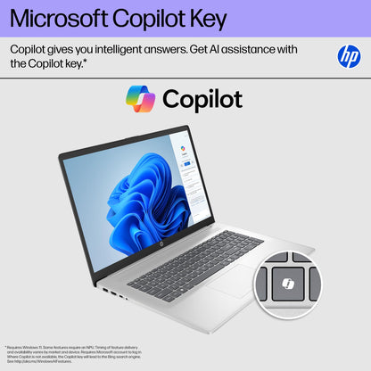 HP 17.3" Touchscreen 2025 New Laptop, AMD Ryzen 5 7430U(Up to 4.3GHz), 17 inch HD+ Touch Screen, 64GB RAM, 2TB SSD, WiFi 6, BT 5.4, HD Camera, Long Battery Life, Microsoft Copilot, Windows 11 Pro