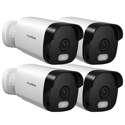 LaView 5MP Security Camera Outdoor with Color Night Vision,3K Wired Cameras for Home Security,IP65 Waterproof Camera, 24/7 Live Video,2 Way Talk,Cloud Storage/SD Slot,Compatible with Alexa(4 Pack)