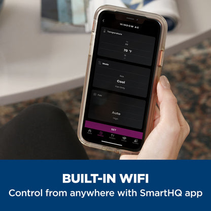 GE AWCS12WWA Window Air Conditioner, Wi-Fi Enabled, Energy-Efficient Cooling for Large Rooms up to 550 sq ft, Easy Install Kit, Control Using Remote or Smartphone App, New 12,000 BTU, White