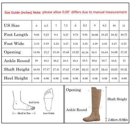 Modatope Rounded Toe Knee High Boots Tan Suede Flat Riding Fall Winter Boots Women 2025 Low Heel Elastic Boot Chunky Heel Dress Boot Size 9