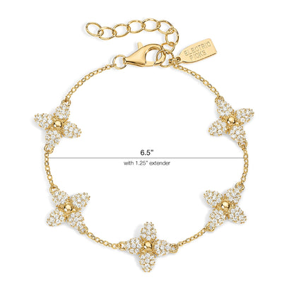 Electric Picks Showstopper Bracelet, 14K Gold Plated Clover Charm Jewelry for Women, Fashion Layering Bracelet, Trendy Gold Bracelets for Everyday Wear