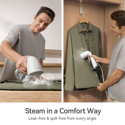 HiLIFE Steamer for Clothes, Handheld Clothes Steamer with Large 300ml Tank, 1100W Clothing Steamer, Fabric Wrinkle Remover, Portable & Compact Travel Size Garment Steamer ONLY FOR 120V (White)