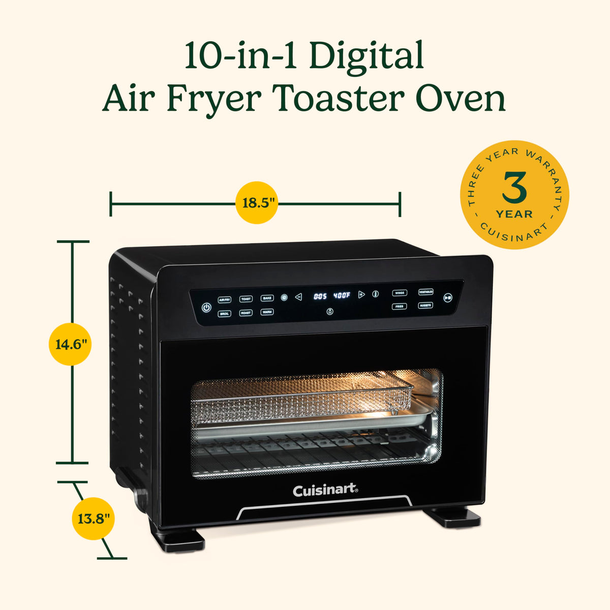Cuisinart Digital Air Fryer Toaster Oven, 10-in-1, Family-Size Capacity