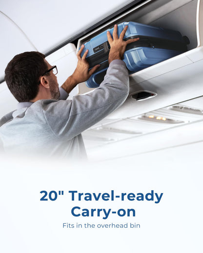 BAGSMART Carry On Luggage 22x14x9 Airline Approved, 1OO% PC Hardside Expandable Luggage with TSA Lock, 20 Inch Travel Suitcase with Spinner Wheels, Black