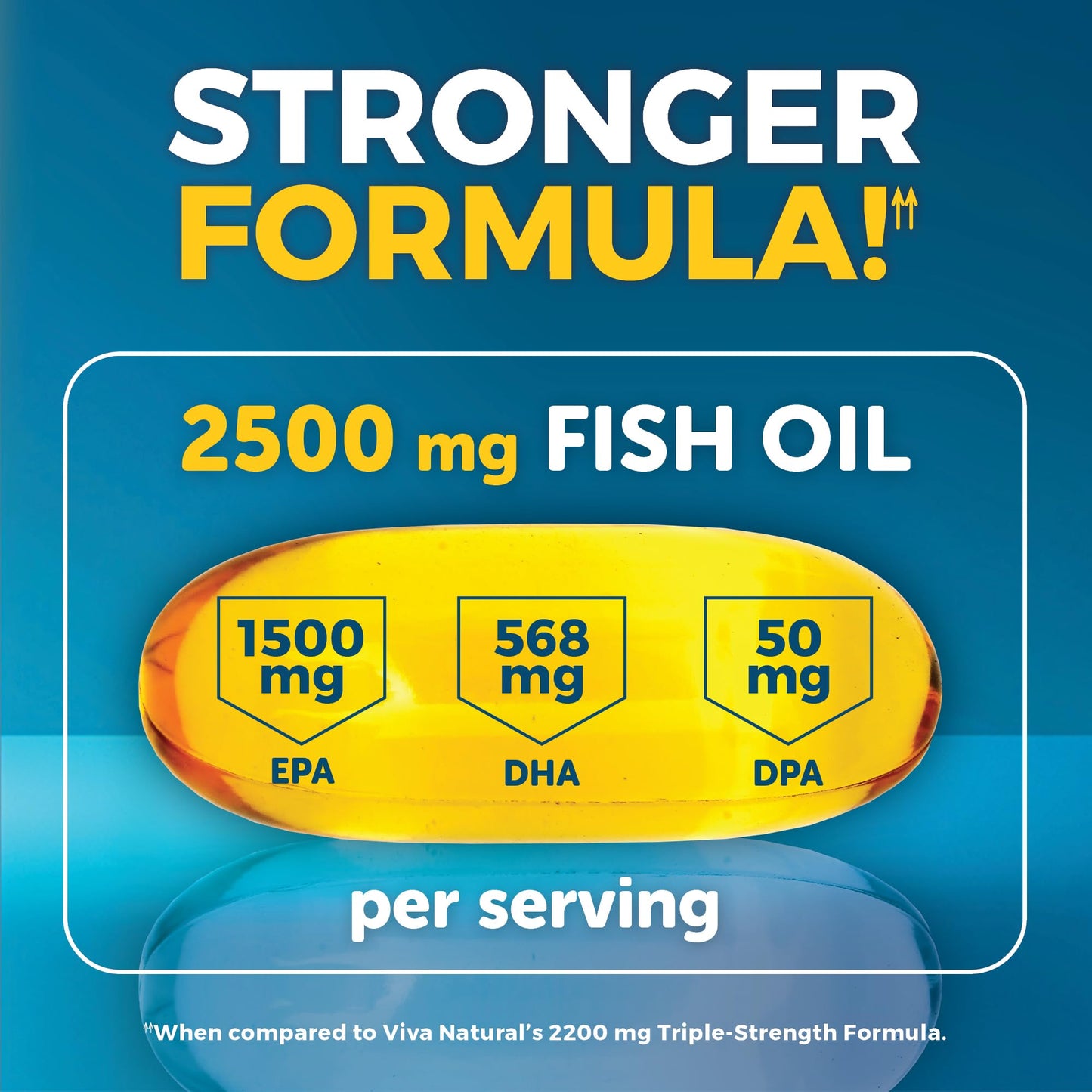 Omega 3 Fish Oil Supplement for Women and Men - 2500 mg Triple Strength Fish Oil Pills with Re-Esterified Omega 3 Fatty Acids including EPA, DHA DPA - 180 Pescatarian-Friendly Softgels