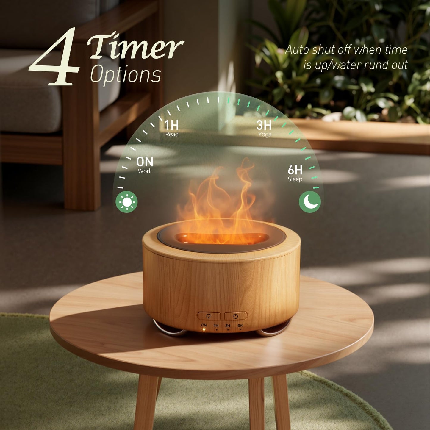Emochies Essential Oil Diffuser for Home: 500ML Aroma Diffuser for Hotel Office Yoga Room - Humidifier with 9 Colors LED Night Light for Kids/Women Home Relaxation, Lemon Yellow