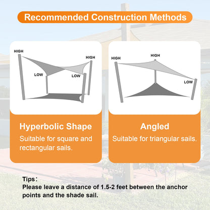 Artpuch Sun Shade Sail, 10'x10' Light Grey Rectangle, Curved Edged Commercial Grade 185GSM Permeable Outdoor Shade Cloth for Deck, Backyard, Patio (Custom Sizes Made)