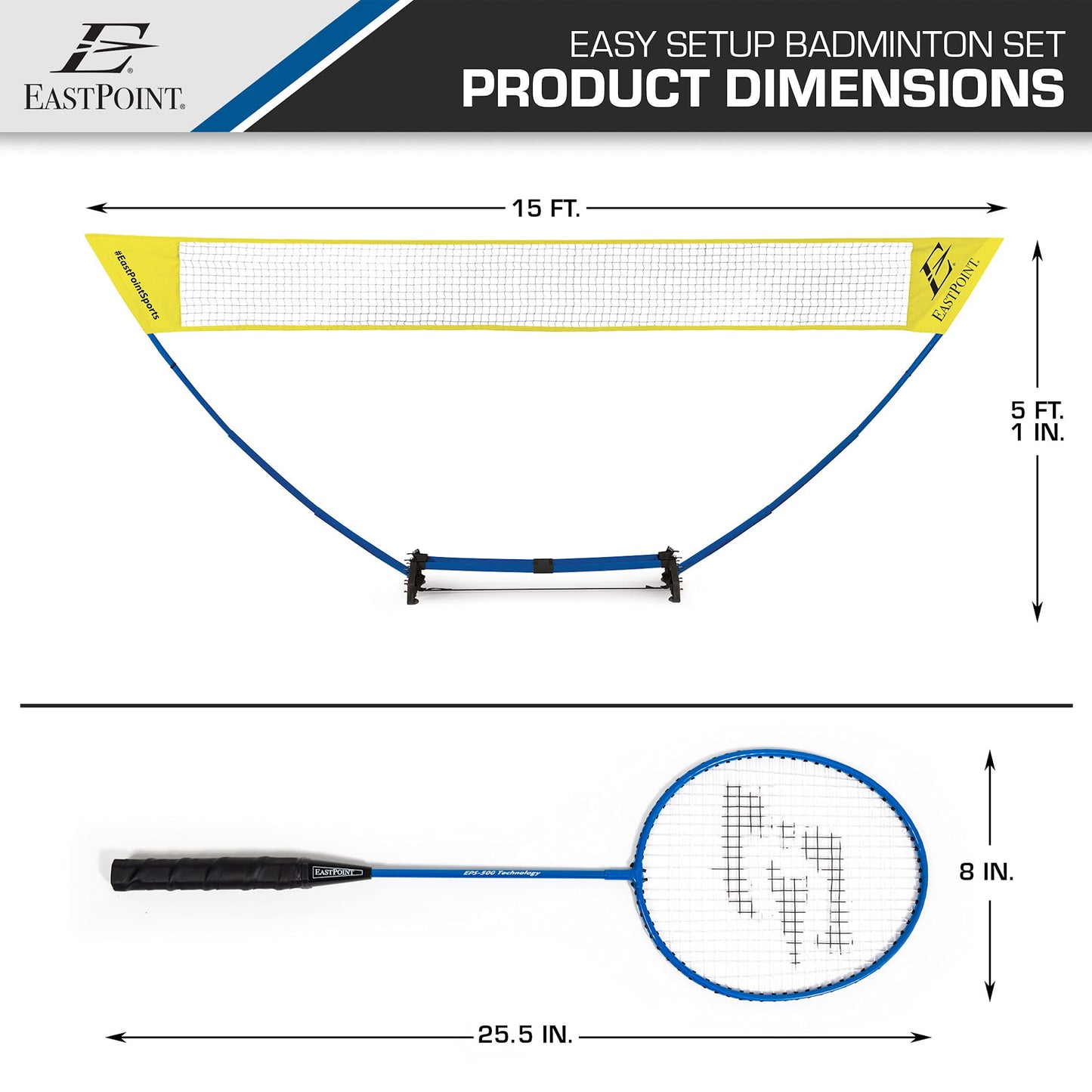 EastPoint Sports Easy Setup Badminton Set