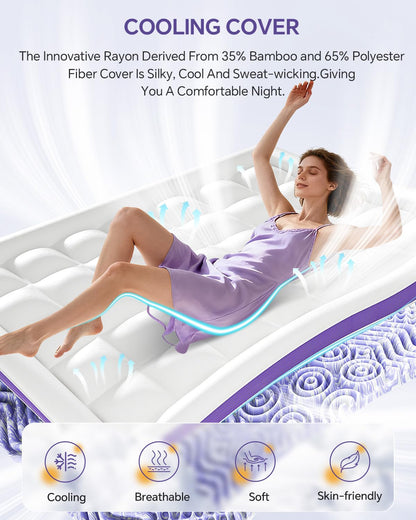 ChiXpace Dual Layer 4 Inch Memory Foam Mattress Topper Queen - 2 Inch Gel Memory Foam and 2 Inch Pillow Top Mattress Pad, 7-Zone Egg Crate Mattress Topper