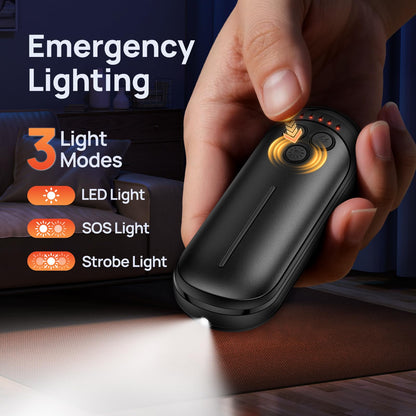 DeeKom Rechargeable Hand Warmers 2 Pack, 6000mAh Electric Hand Warmer Rechargeable, 2 in 1 Portable Hand Warmers with AI Smart Chips, Outdoor, Hunting, Camping for Family for Christmas