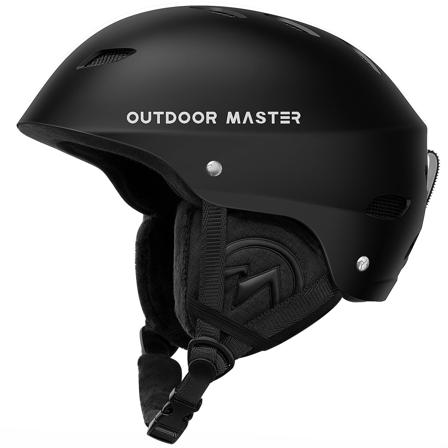 OutdoorMaster Kelvin Ski Helmet - Snowboard Helmet for Men, Women & Youth (Black,M)