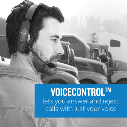 BlueParrott B450-XT Mono Bluetooth Wireless Headphones 96% Noise Canceling Over Head Trucker Headset with Mic, All Day Comfort Padded Headband, 300 ft. Wireless Range, 24 hrs. Talk Time, Black