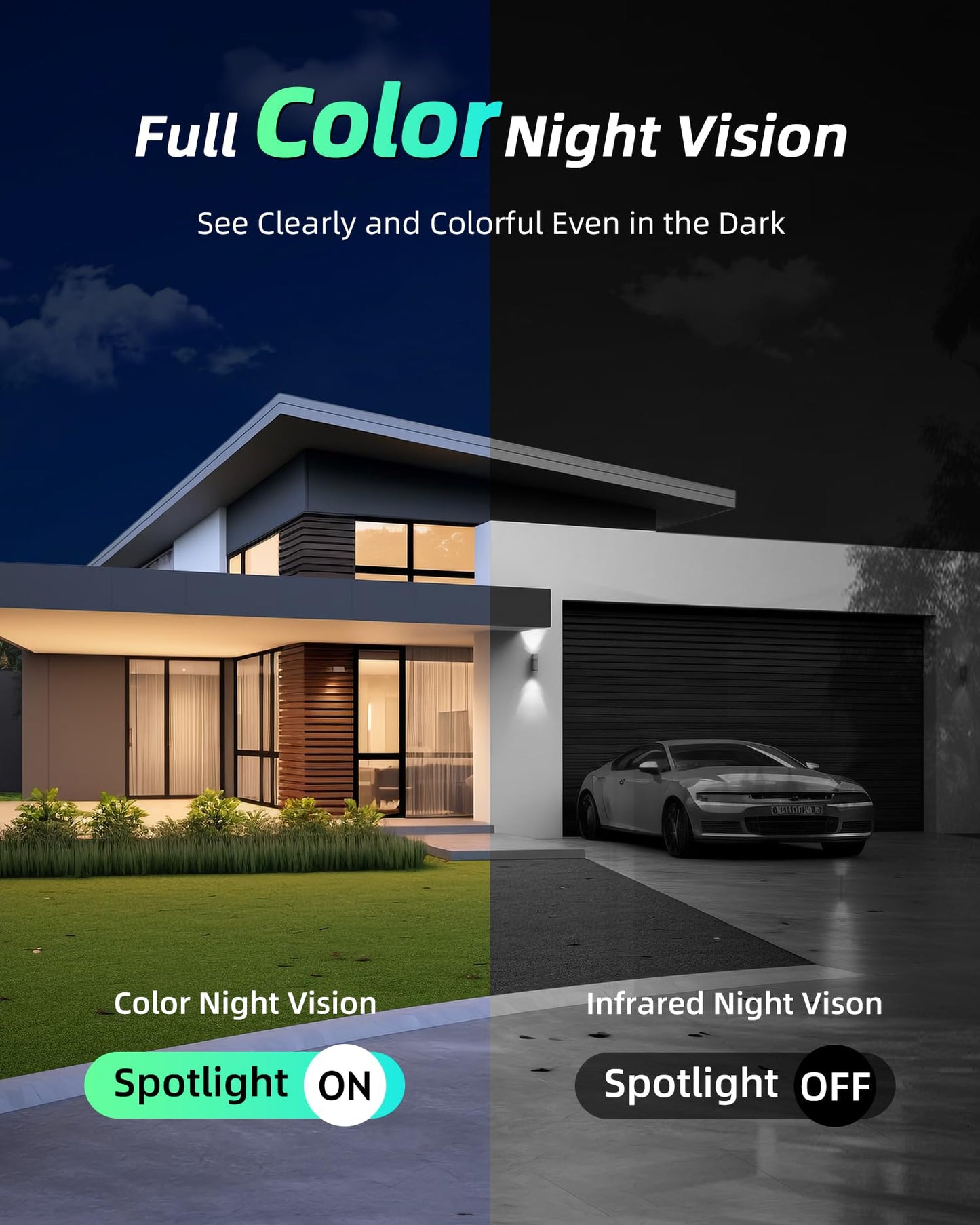 MaxiViz Solar Security Camera Wireless Outdoor (2 Pack), Solar Powered Cameras for Home Security with AI Motion Detection, 2K Color Night Vision, IP66 Weatherproof, 2.4GHz Wi-Fi, Cloud/SD Storage