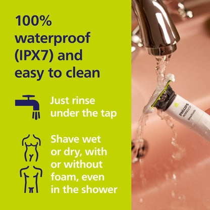 Philips Norelco OneBlade Intimate, Designed for Pubic Grooming, Trim & Shave with Extra Skin Protection, Waterproof, Model QP1924/70