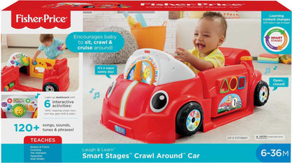 Fisher-Price Baby Toy Laugh & Learn Crawl Around Car Red Activity Center with Educational Music & Lights for Infants Ages 6+ Months (Amazon Exclusive)