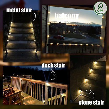 SOLPEX Solar Deck Lights Outdoor 16 Pack, Solar Step Lights Waterproof Led Solar lights for Outdoor Stairs, Step , Fence, Yard, Patio, and Pathway(Warm White)