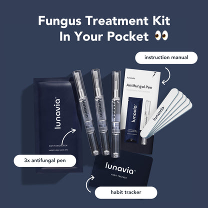 Lunavia Antifungal Pen – Cures Most Athlete’s Foot, Jock Itch, and Ringworm - 25% Undecylenic Acid with Tea Tree, Clove Bud & Aloe - 3-Pack Twist Pen