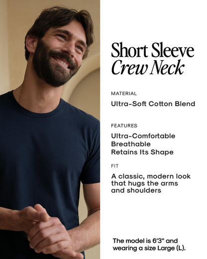 True Classic Mens T-Shirts – Short Sleeve Crew Neck T Shirts for Man, Cotton Blend Plain Novelty Men's T-Shirts, Pack of 3, Variety, M