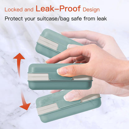 Quatish Bar Soap Holder Dish 1 Pack for Shower, Travel Soap Case with Lid for Gym, Camping Essentials, Hiking, Travel Size Toiletries, Portable, Leakproof, Blue
